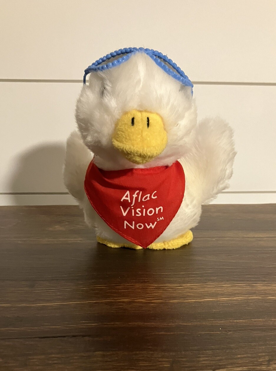 Aflac Vision Now Duck Plush Stuffed Animal Bird Small 6″ Toy WORKS Sunglasses