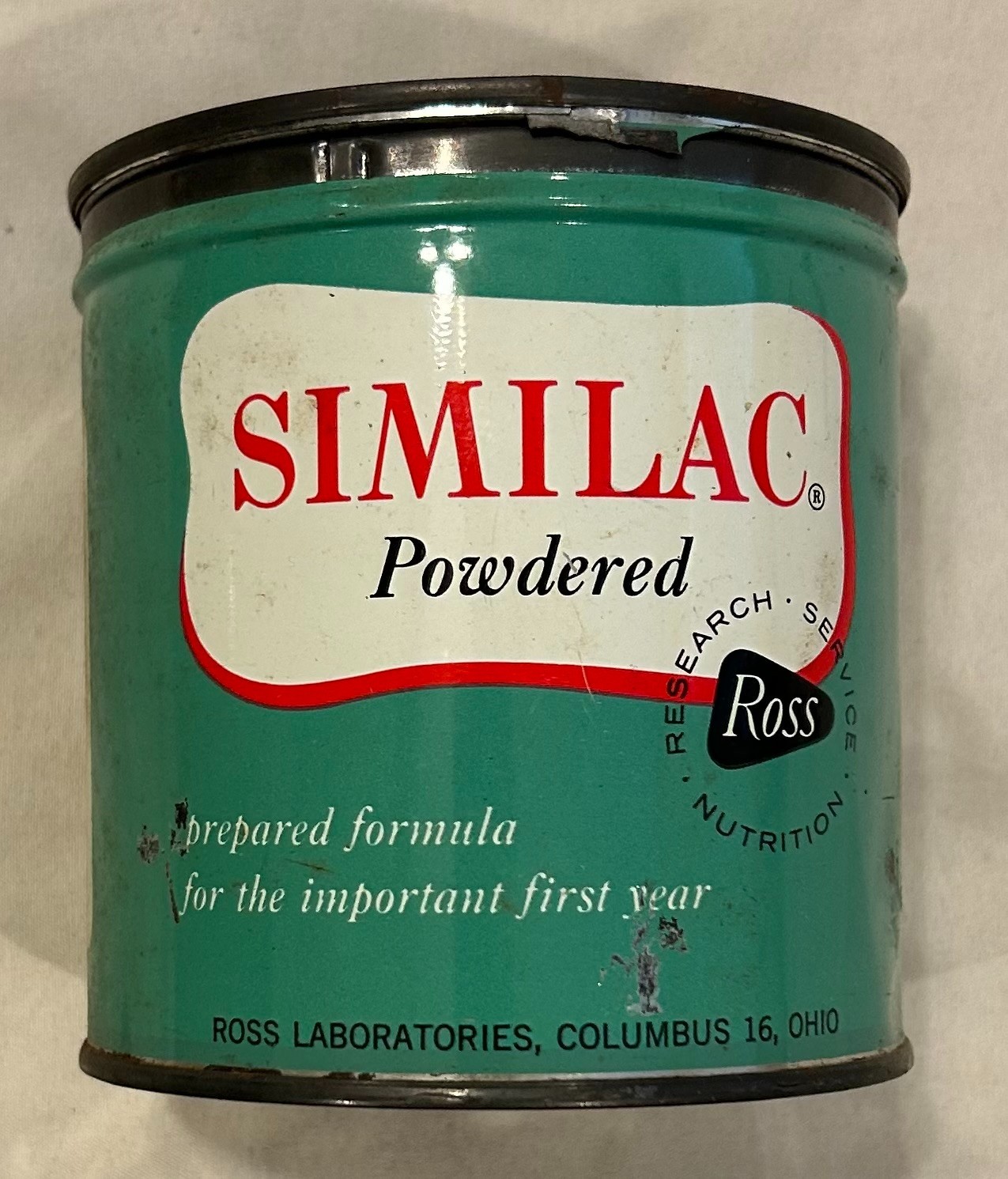 Vintage Similac Powdered Baby Food Tin USA Food Can Old Empty 1 Pound Ross
