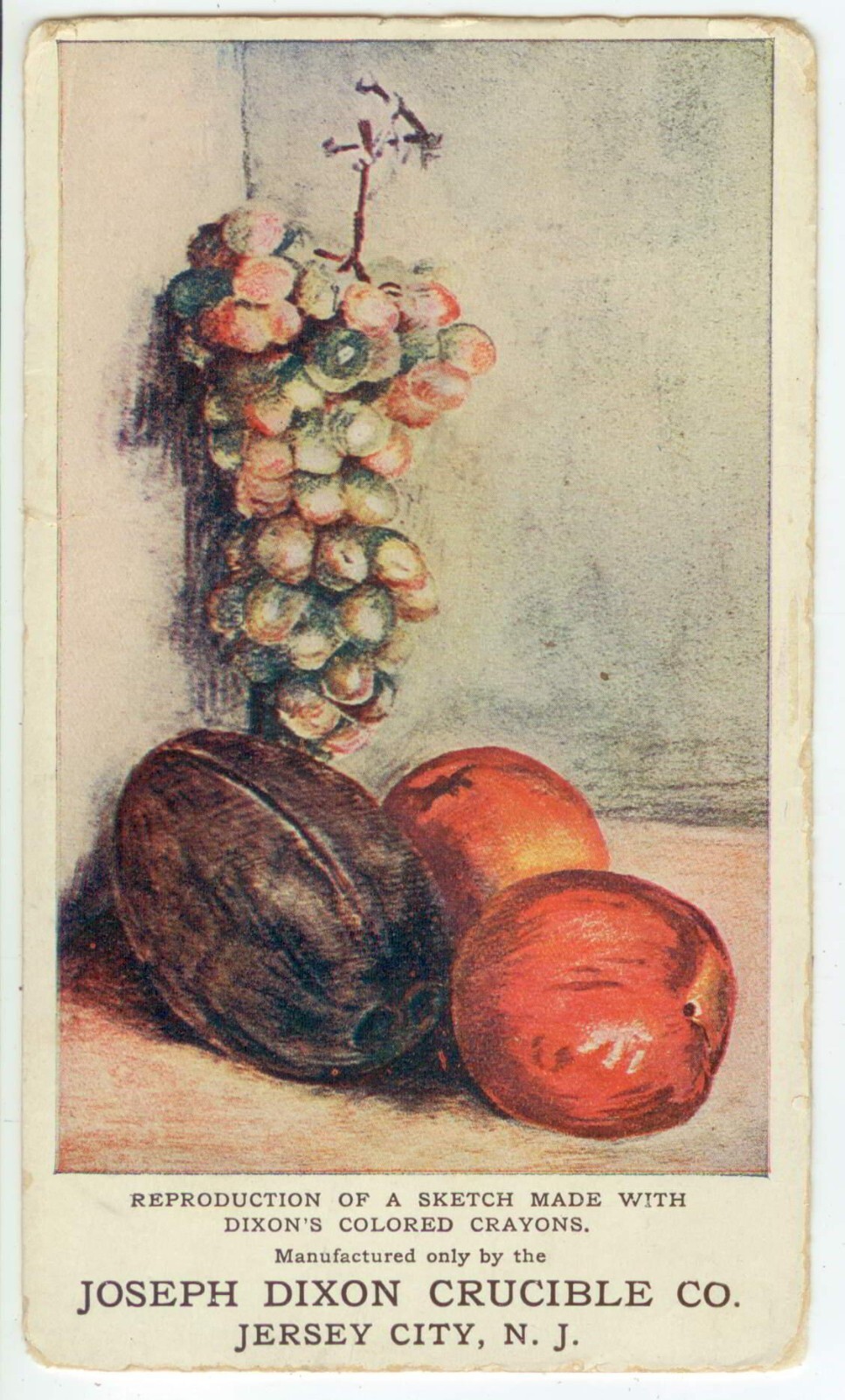 c1900 Joseph Dixon Crucible Co Colored Crayons Jersey City New Jersey ad blotter