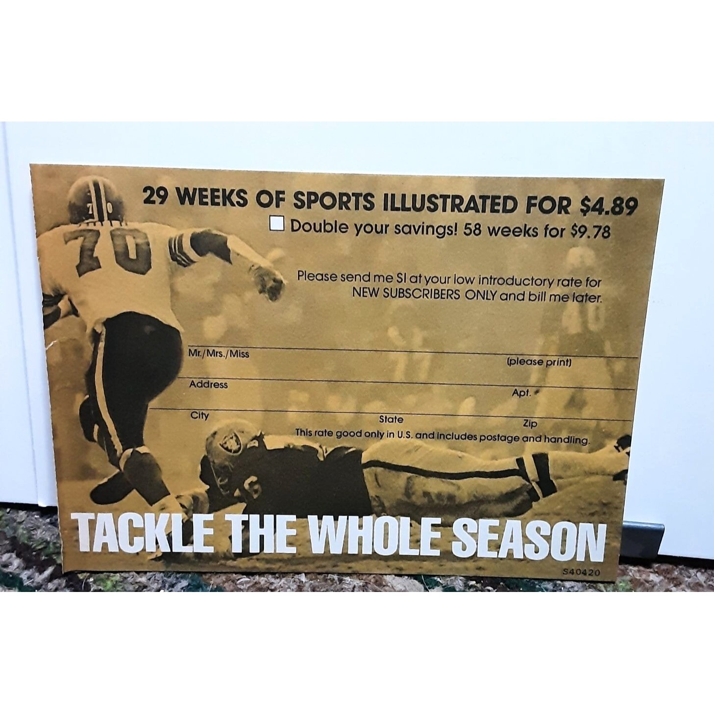 1973 Sports Illustrated Card Oakland Raiders Player print ad 70s
