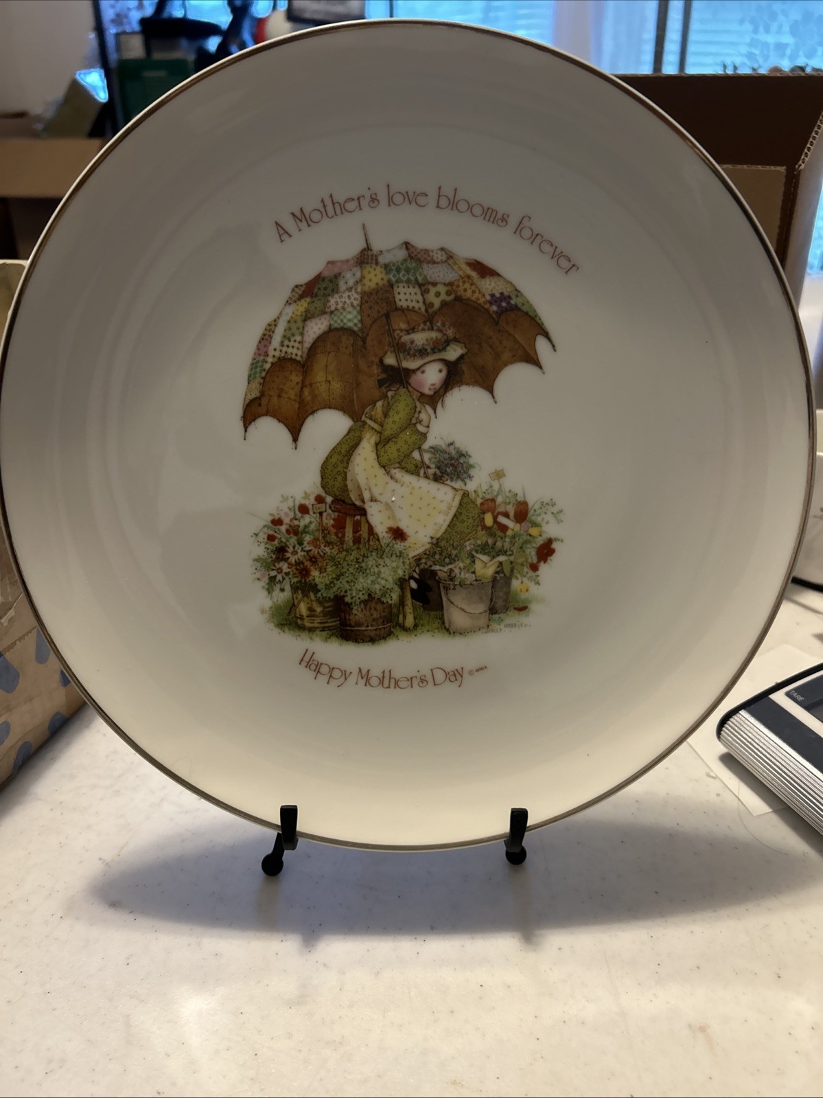 VTG Holly Hobbie 1976 Mothers Day 10”Commemorative Porcelain Plate Japan Collect