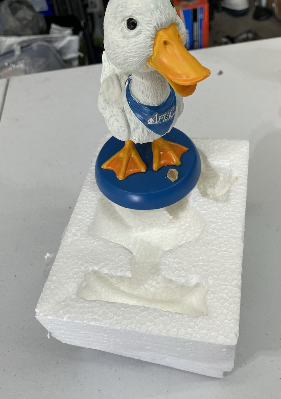 Vintage Aflac Duck Bobble Head Doll Blue and White