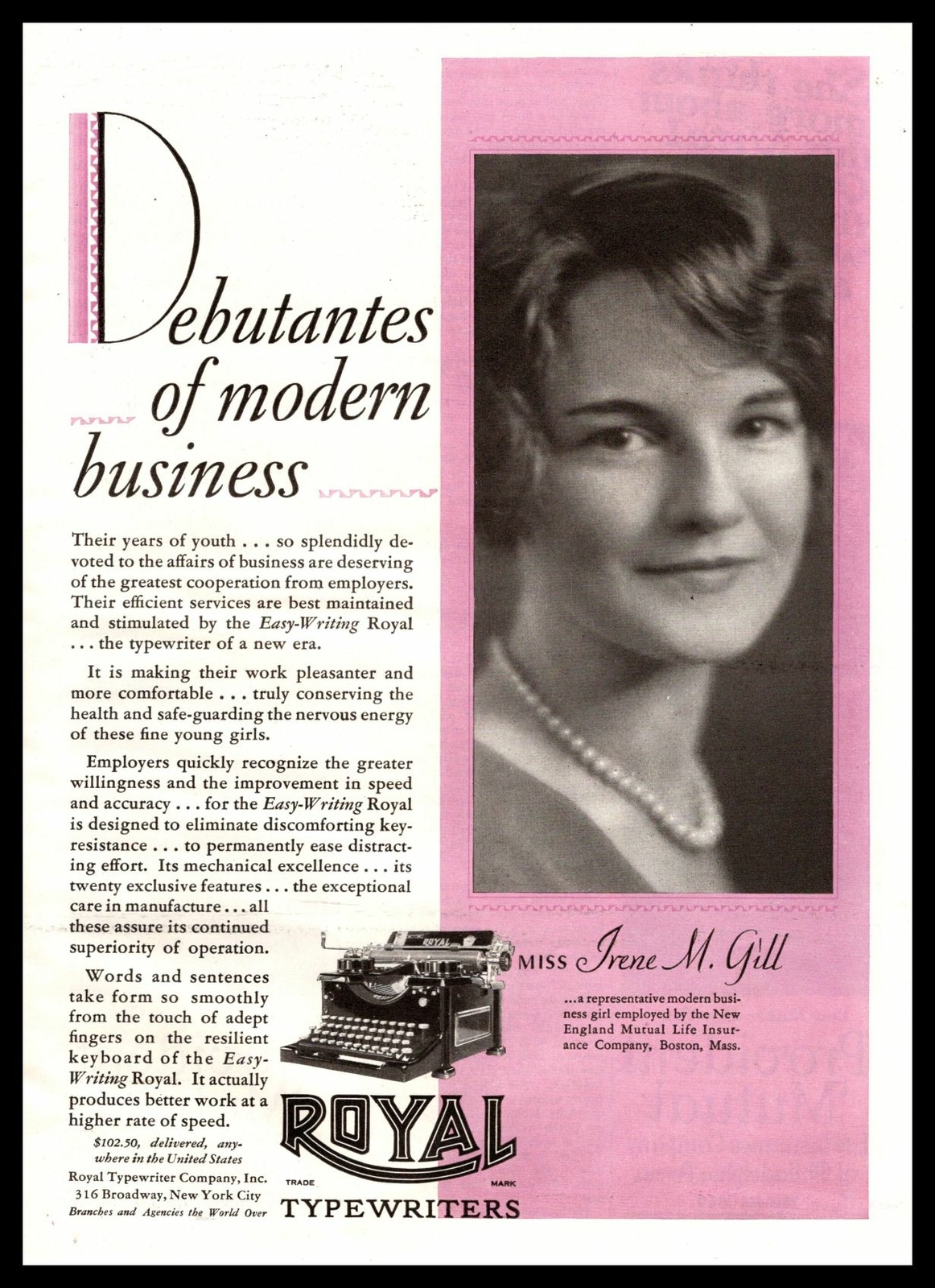 1928 Royal Typewriter Company “Debutantes Of Modern Business” Vintage Print Ad
