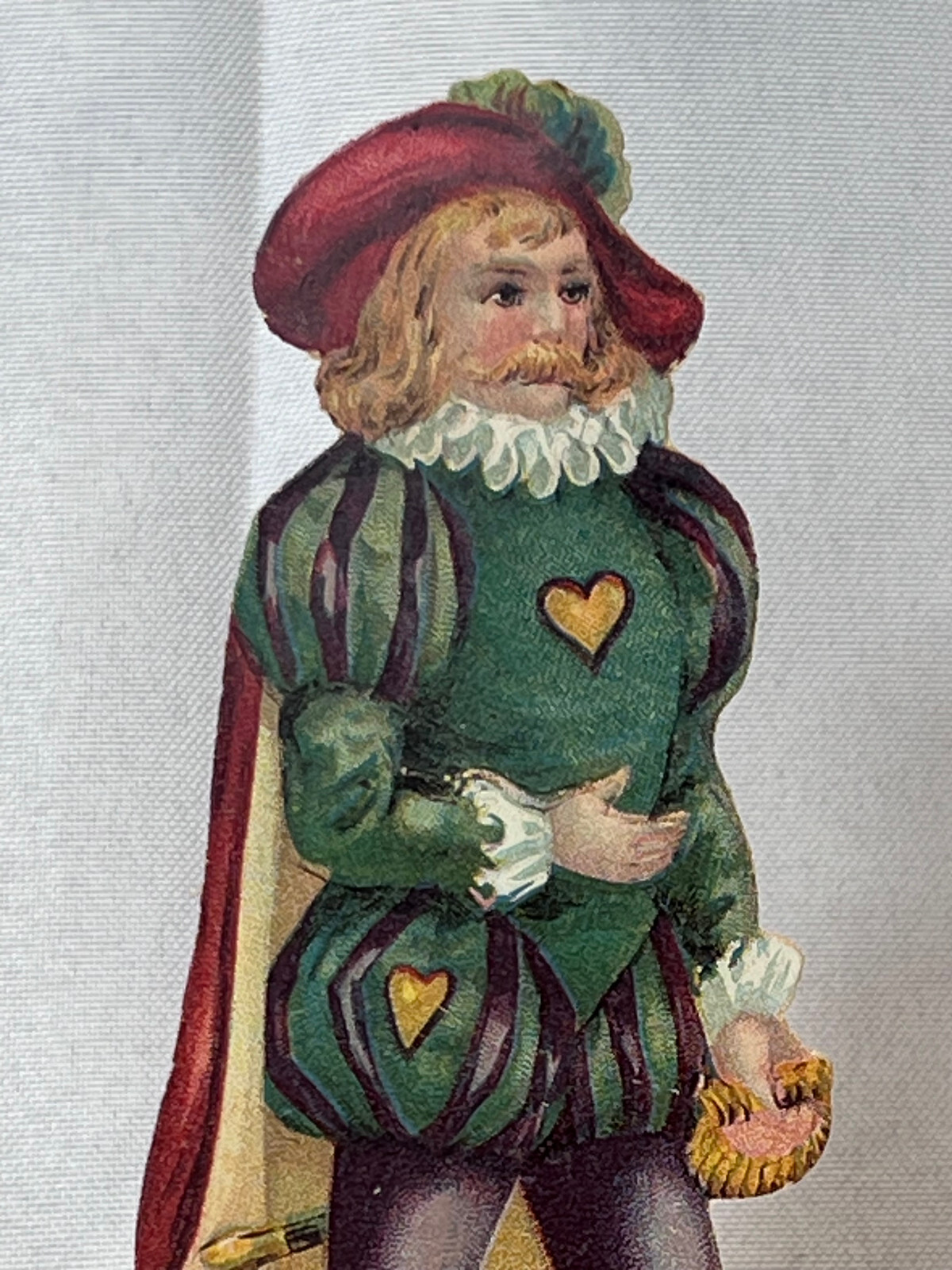 Lion Coffee Victorian Trade Card No 16 Queen Of Hearts Knave Paper Doll Die Cut
