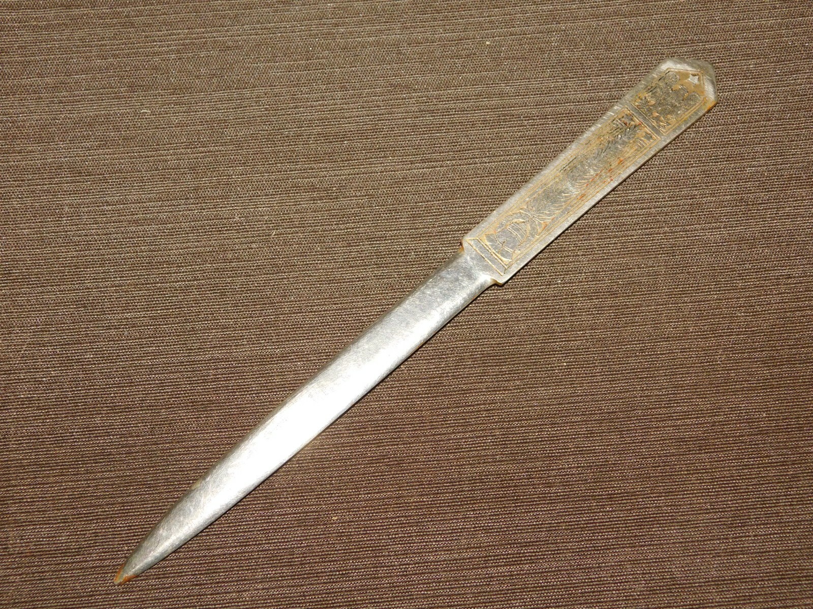 VINTAGE 9 1/2″ LONG EMPIRE BRASS FOUNDRY BRIDGEPORT CONN EAGLE LETTER OPENER
