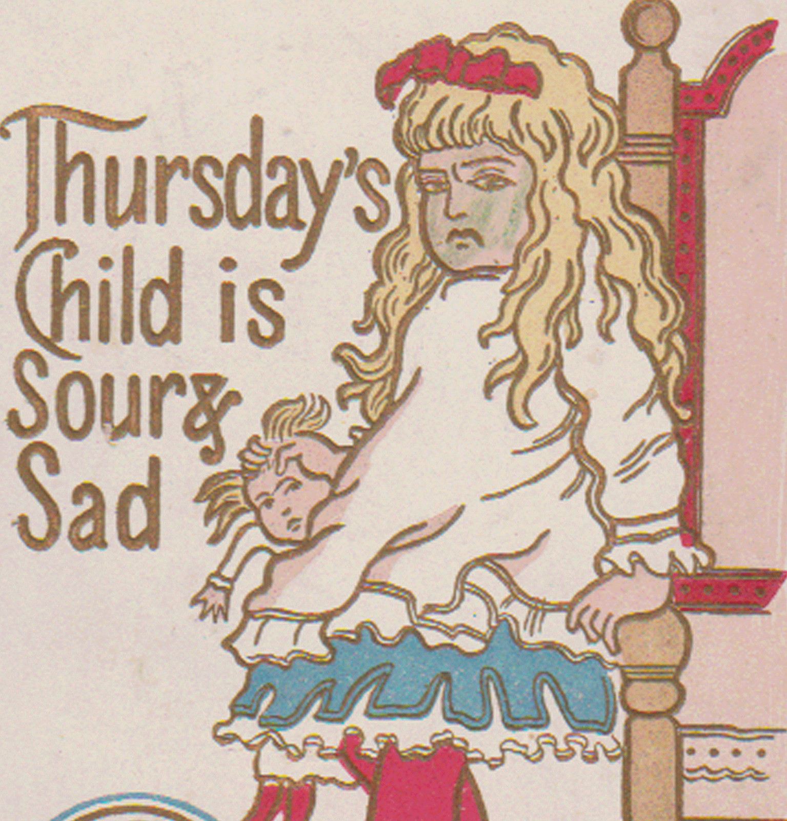 CLARK’S ONT THREAD TRADE CARD, THURSDAY CHILD ~ FROM ONE DAY OF WEEK SET V1077