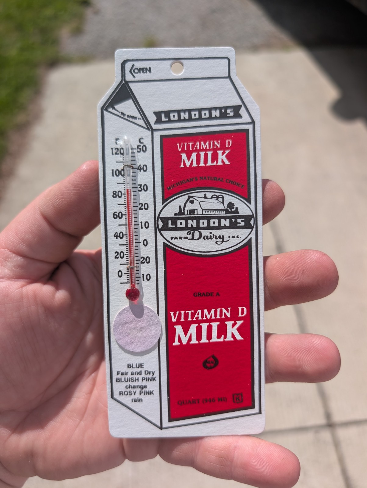 London’s Dairy Port Huron Michigan MI Advertising Thermometer Sign Milk Carton