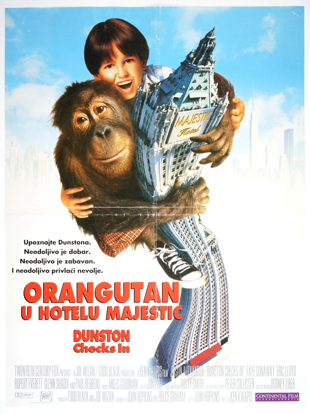 DUNSTON CHECKS IN Original CRO movie poster 1996 JASON ALEXANDER, FAYE DUNAWAY