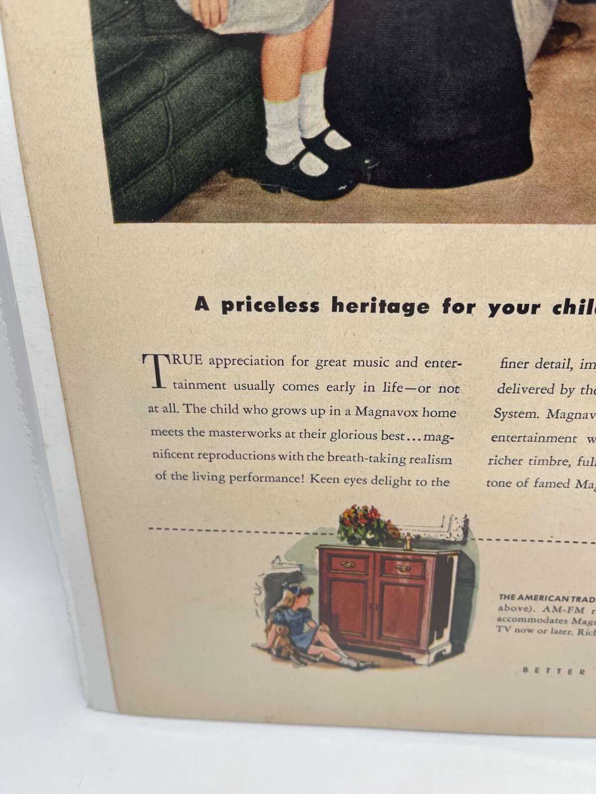 Vintage 1951 Magnavox Radio-Phonograph Console Print Advertisement 11″ x 14″
