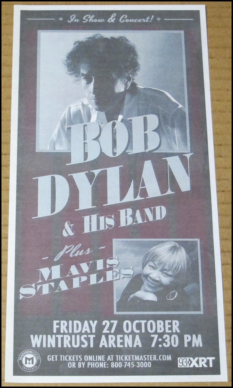 2017 Bob Dylan Mavis Staples Concert Print Ad Newspaper Clipping Chicago 5″x10″