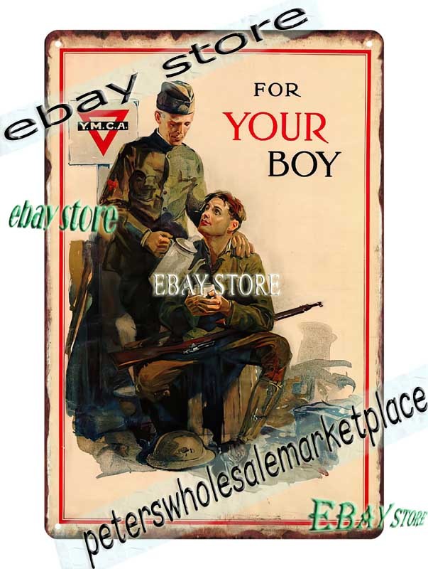1918 Your Boy War Effort Poster Vintage Art Tin Sign collectible pop culture