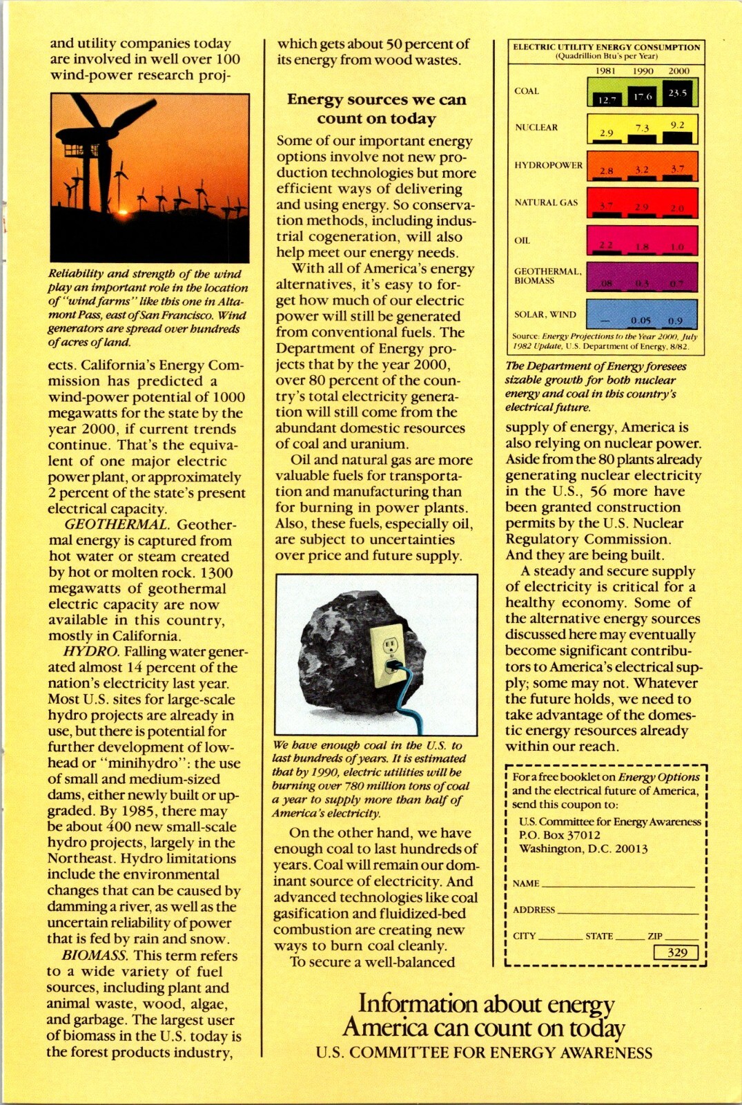 UA Committee for Energy Awareness Original Vintage Print Ad