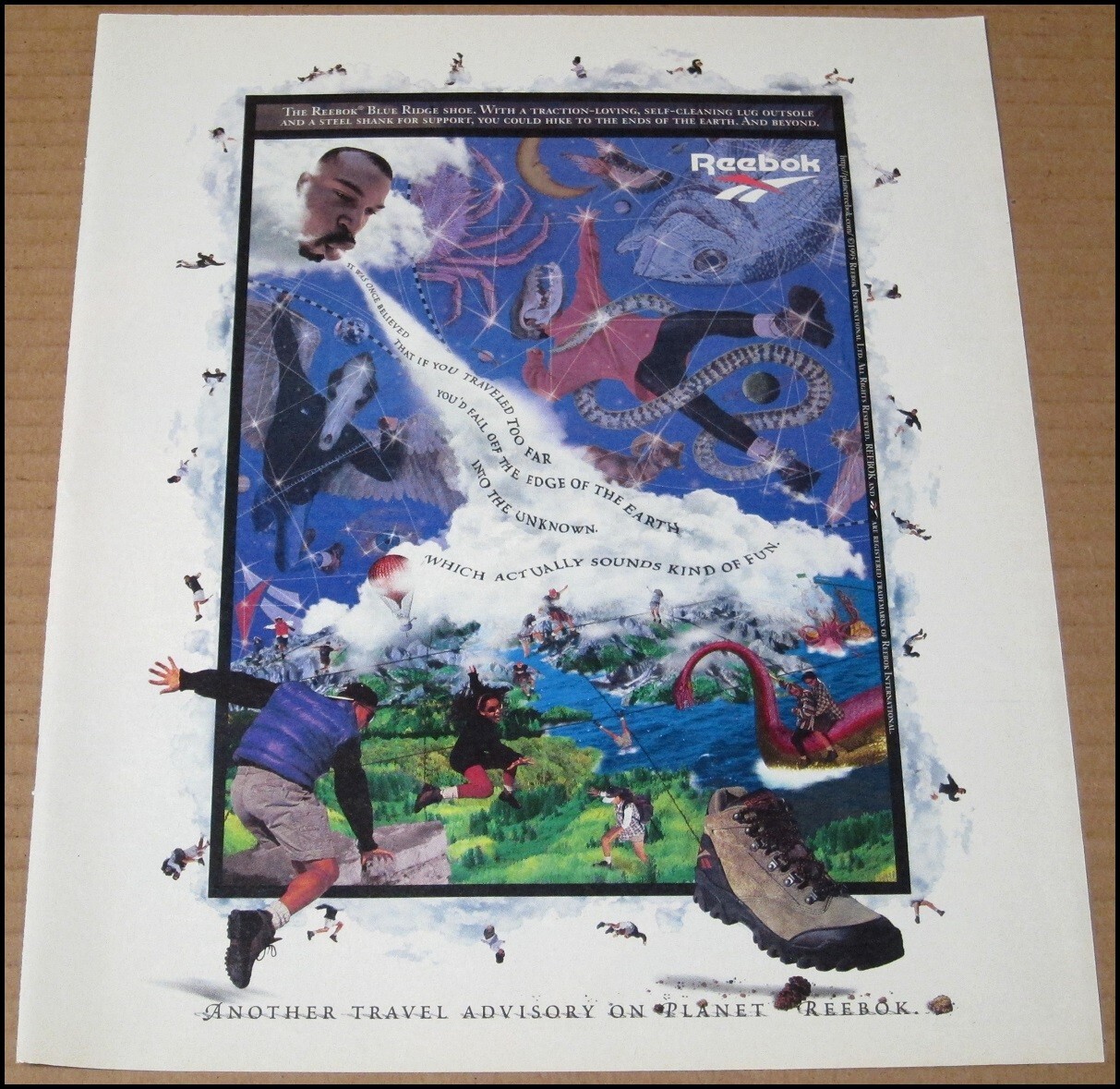 1995 Reebok Blue Ridge Shoes Print Ad Shoe Advertisement 10″ x 12″ VTG Hiking