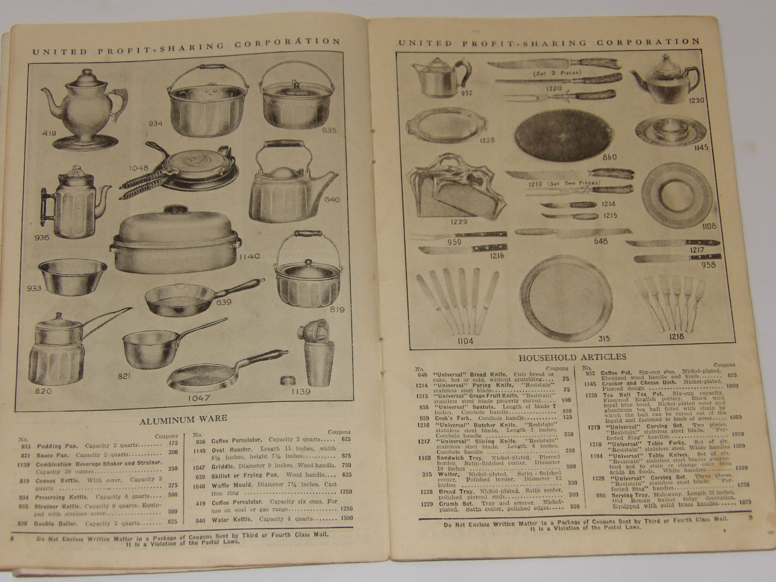 VINTAGE 1926 COUPON REDEMPTION CATALOG! TOYS/WATCHES/CLOCKS/PIPES/JEWELRY &MORE!