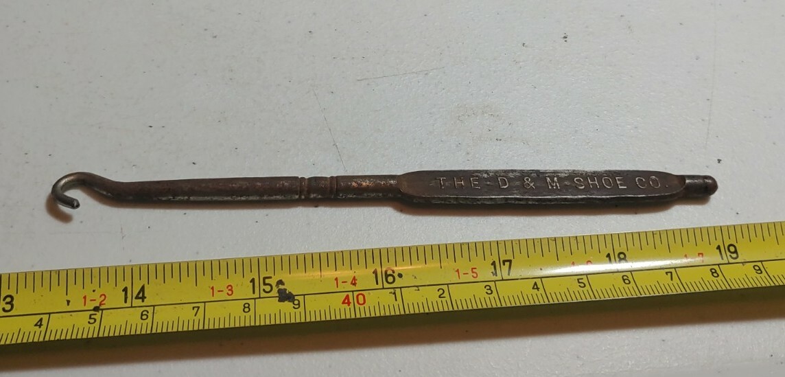 Vintage 1900s The D & M Shoe Co Allentown PA Advertising Metal Button Holer Hook