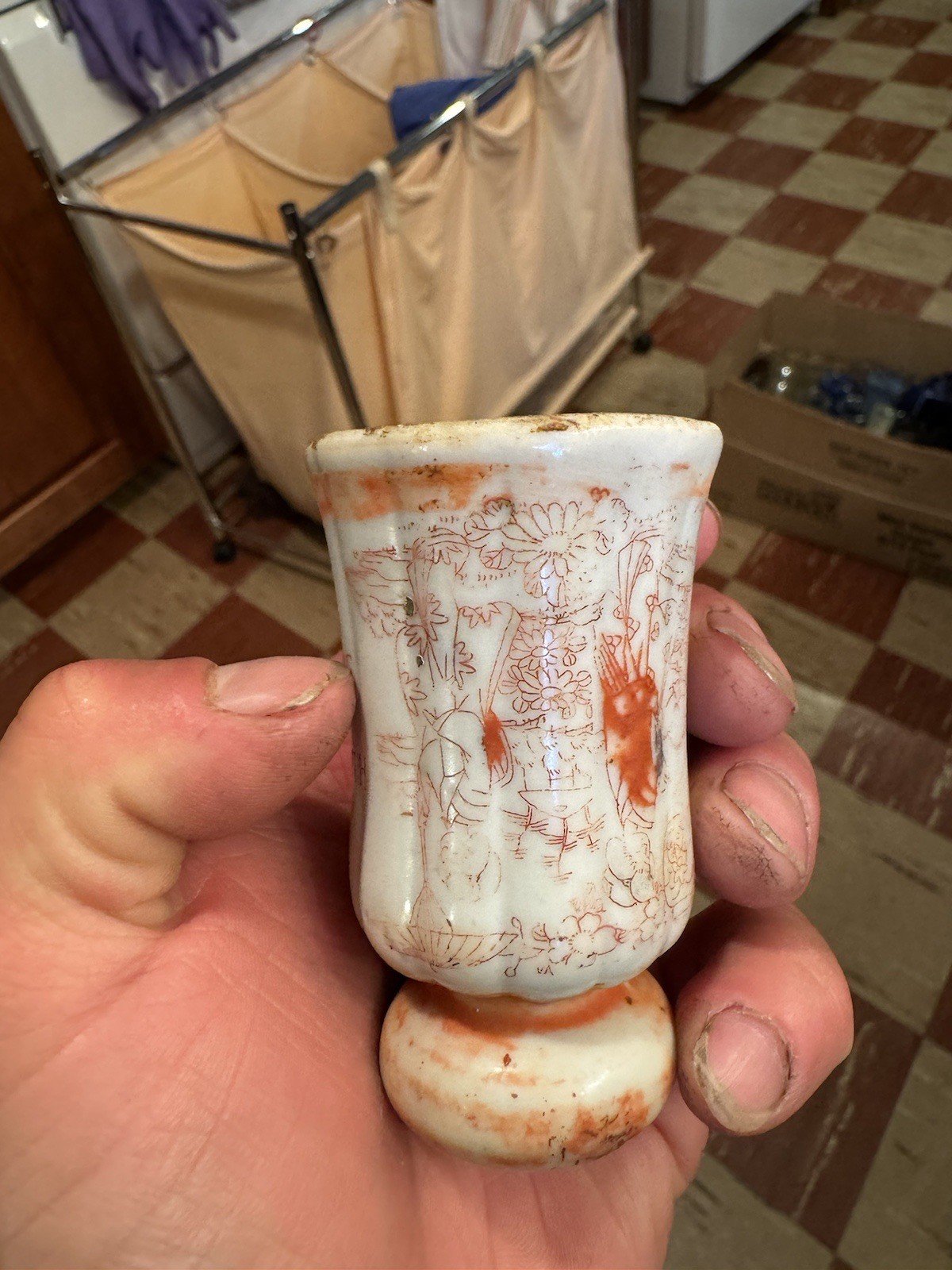 The Hansen Furniture Co Portsmouth OH Ohio Advertising Ceramic Shaker 1910s Era