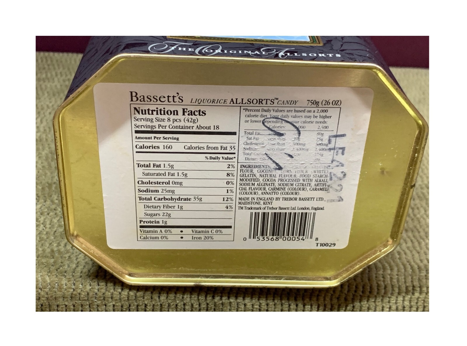 VINTAGE BASSETT’S LIQUORICE ALLSPORTS ADVERTISING COLLECTIBLE TIN ONLY 26 OZ