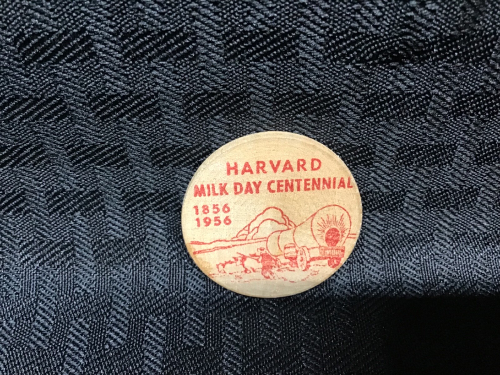 Harvard Milk Days Centennial Original Wooden Nickle 1856-1956 Harvard Illinois