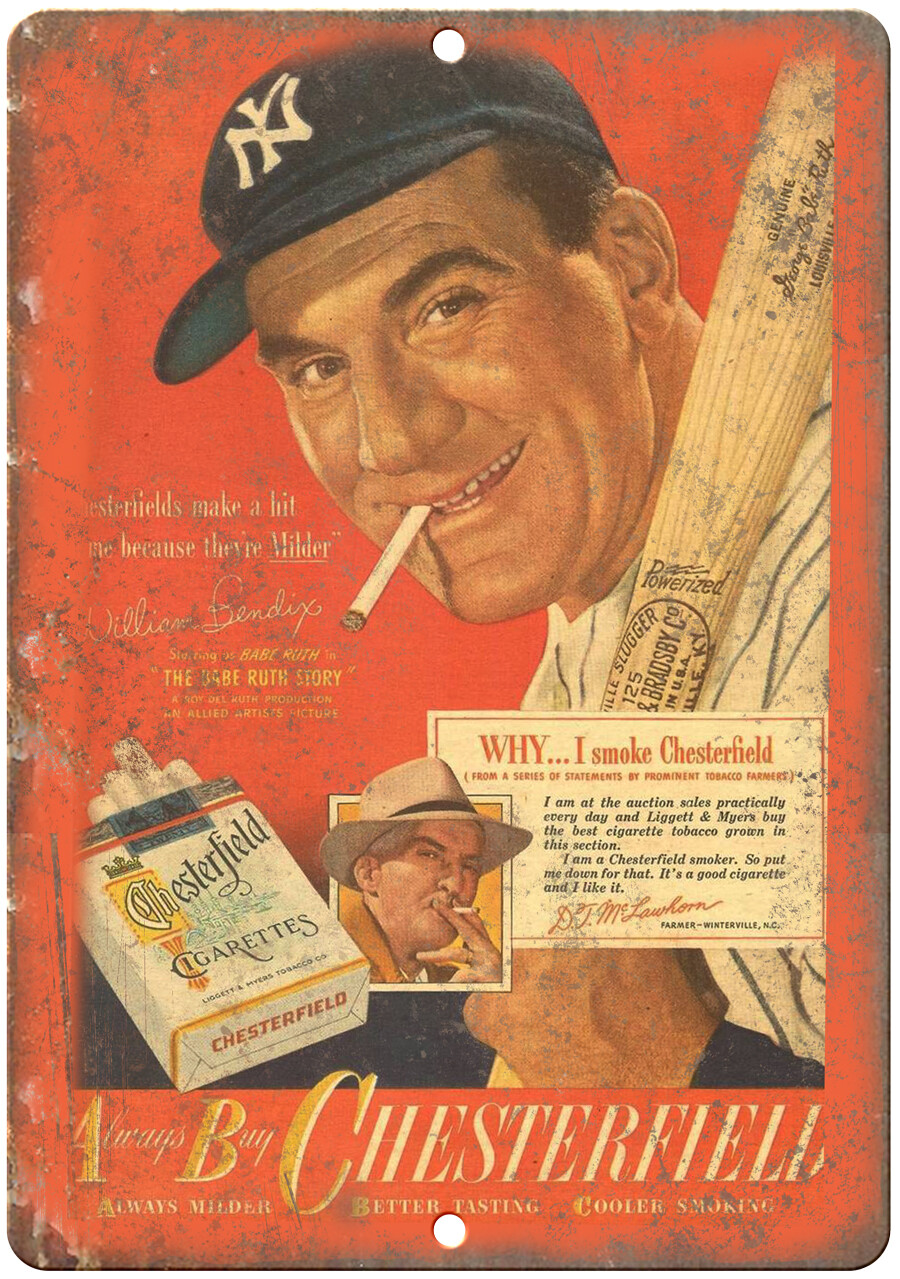 Chesterfield Cigarette Vintage Tobacco Ad 12″ x 9″ Reproduction Metal Sign Y55