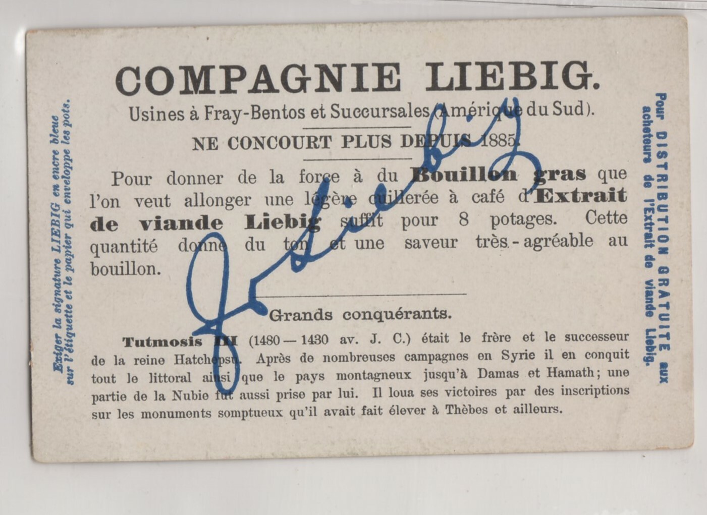 Germany – Complete Set of 6 Great Conquerors Leibig Trading Cards – French