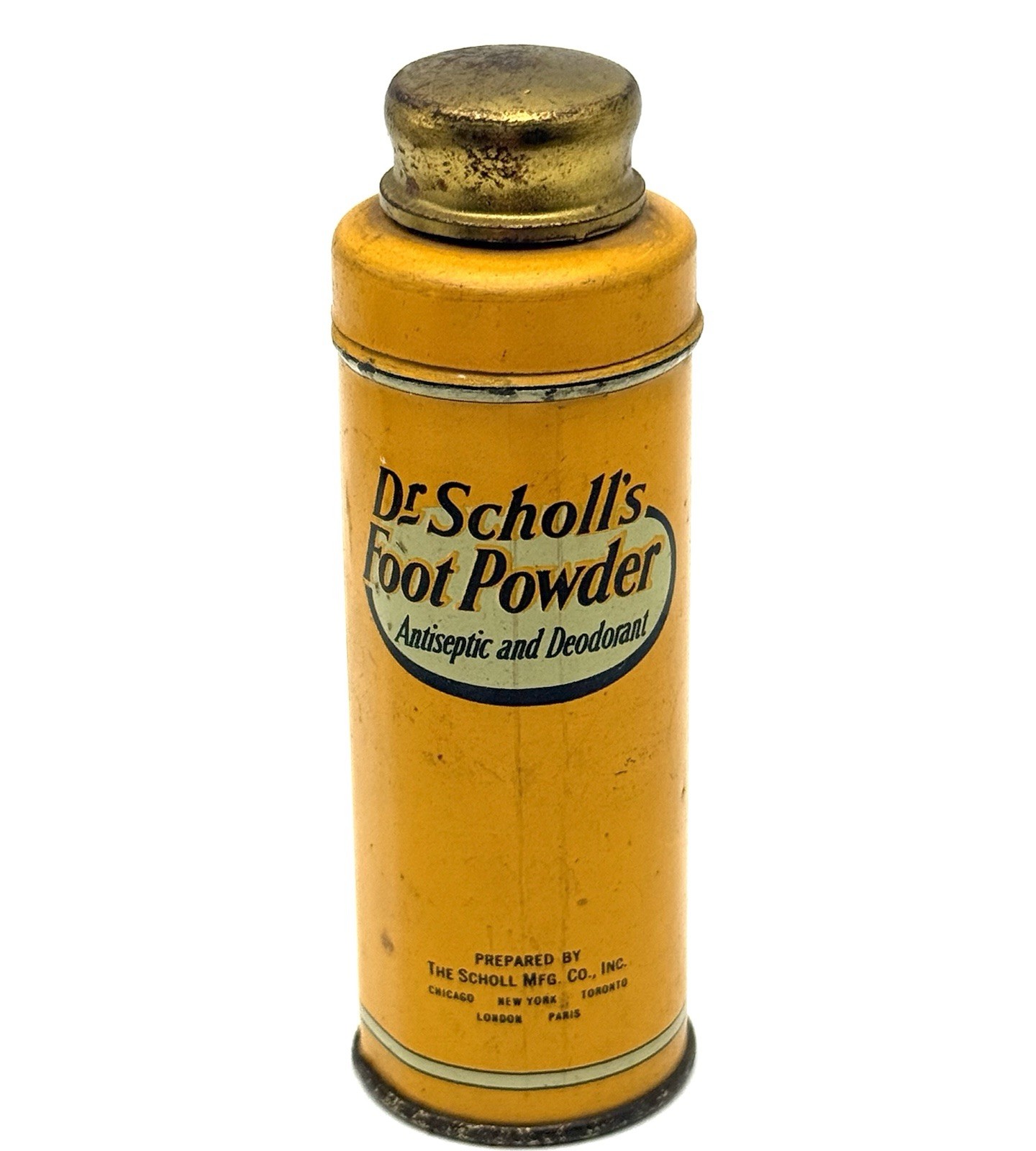 Dr. Scholl’s Foot Powder Vintage Tin (3 1/2 oz) Collectible – Some Contents