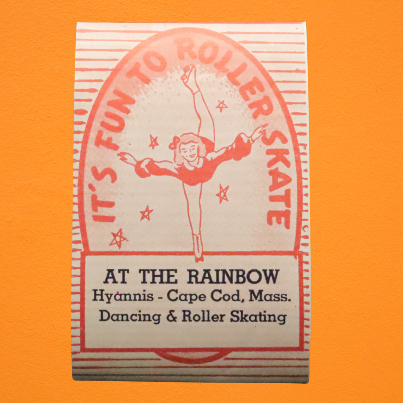 Vintage Cape Cod Massachusetts Roller Skating Rink Sticker Skate Label Rare s4