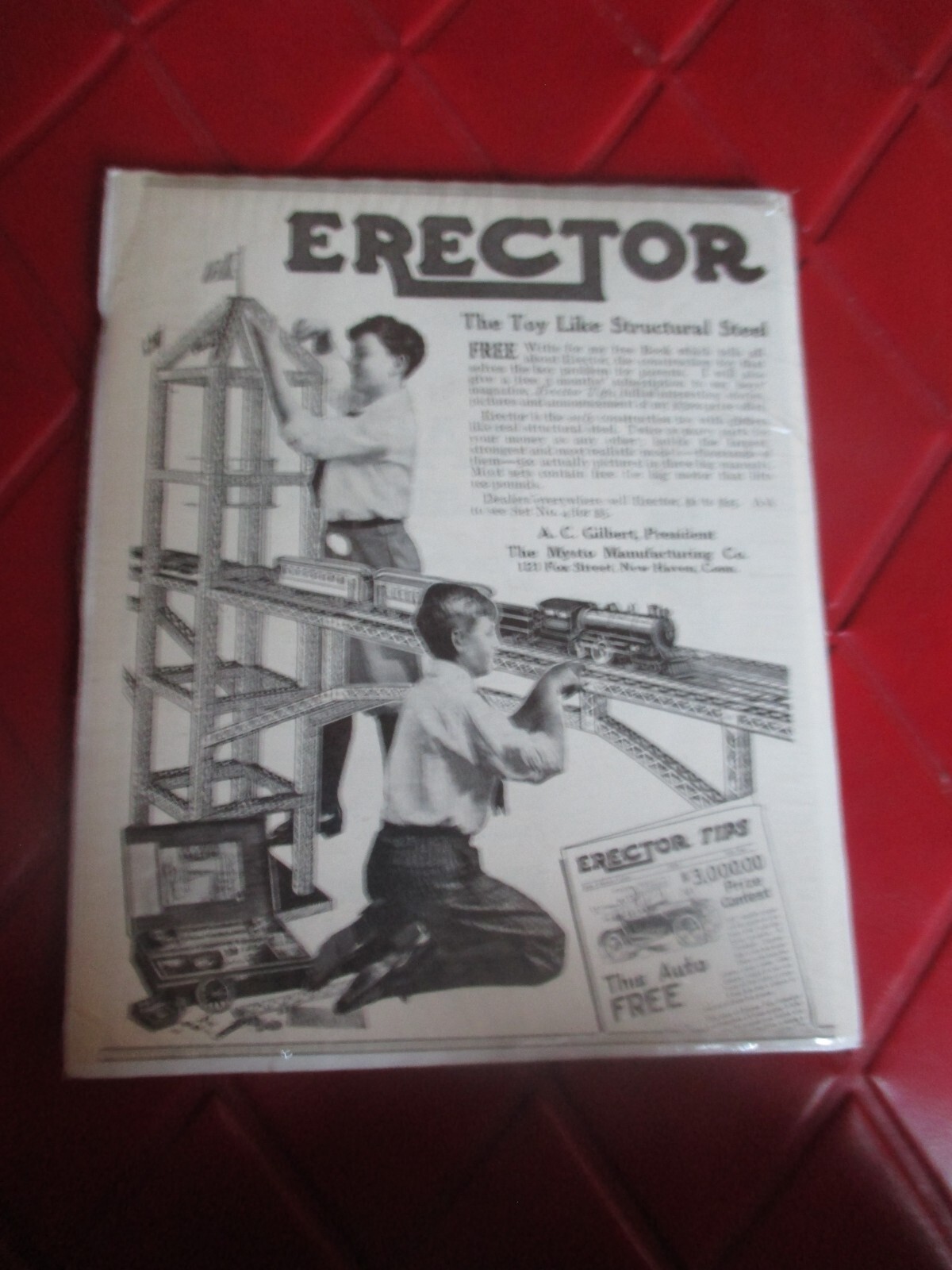 Vintage ERECTOR SET THE TOY LIKE STRUCTURAL STEEL Magazine AD – 1920’s – #1