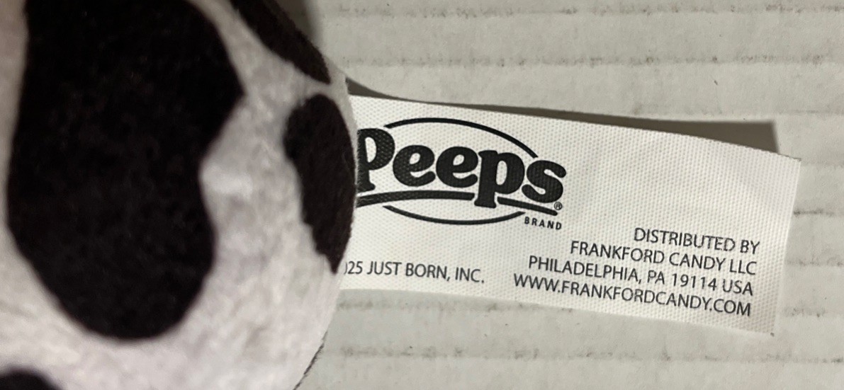 Peeps Bunny Cow Print Cowboy Bunny Bandana 6″ Hat Black White Red Just Born 2024