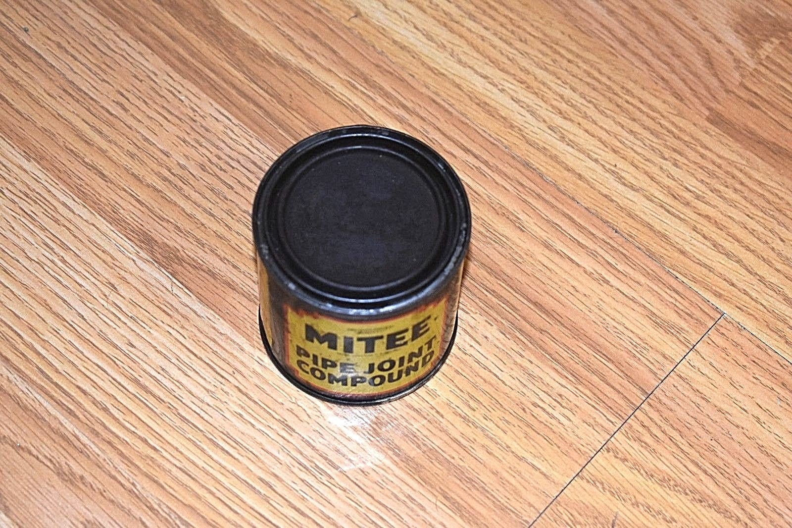 Vintage Mitee Pipe Joint Compound One Pound Can Tin Empty John Sunshine Chicago