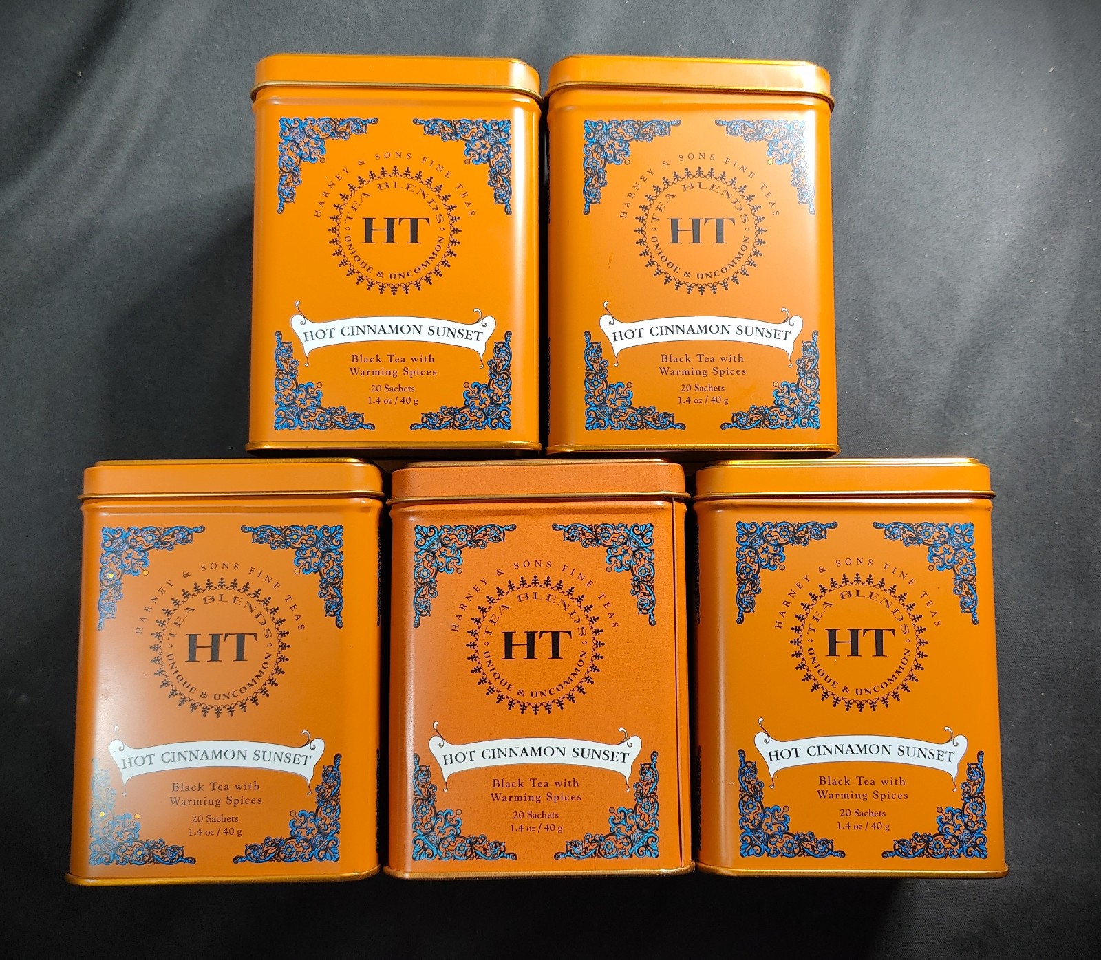 Harney & Sons HT Tea Tins Lot of 5 EMPTY TINS