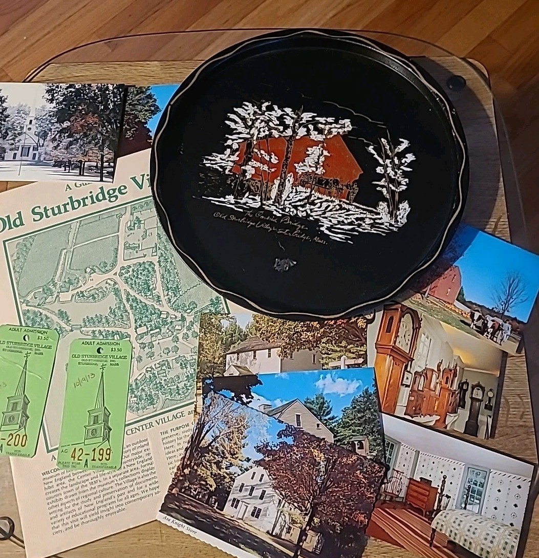 Old Sturbridge Village MA 1973 Lot Pub Tray Postcards Map Tickets