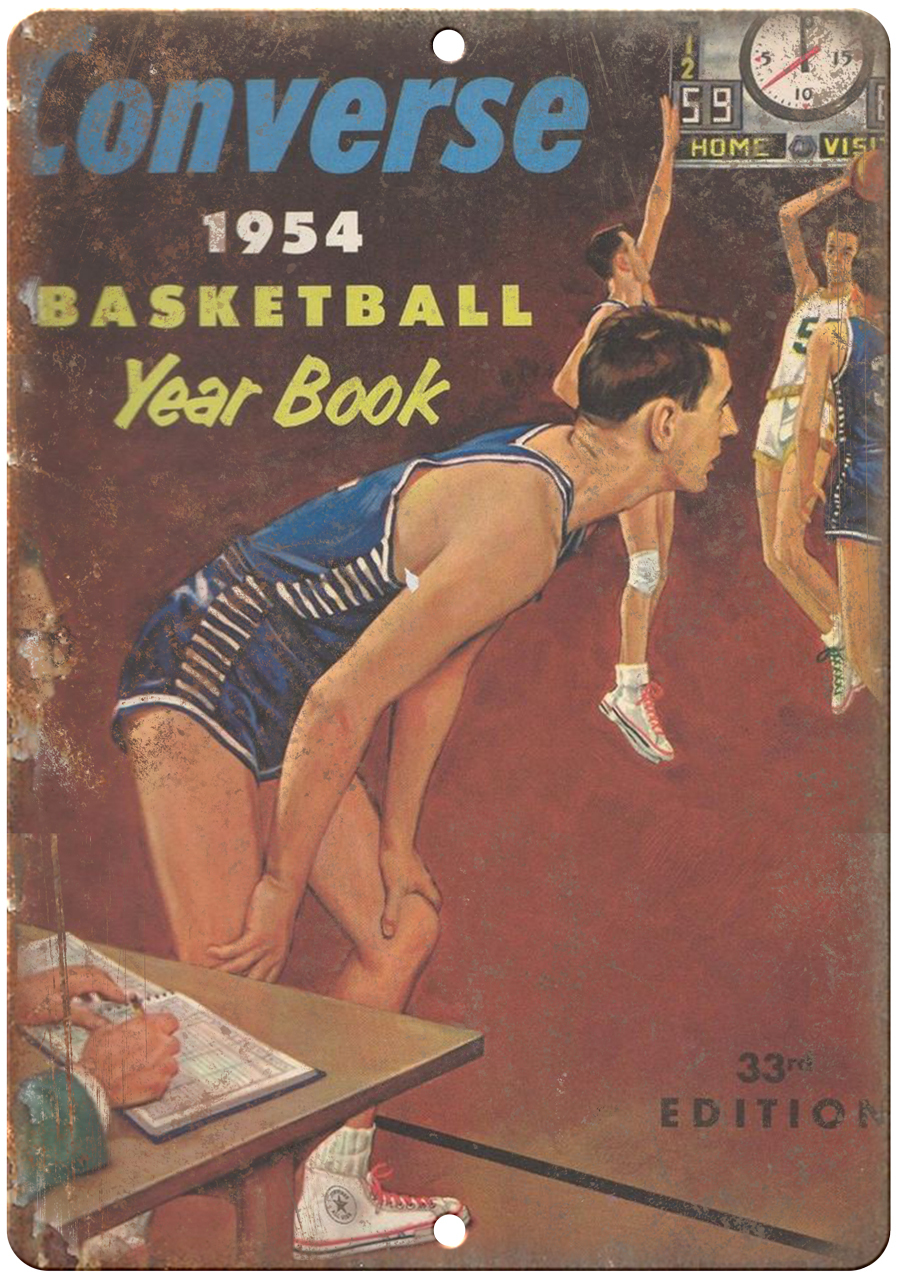 1954 Converse Basketball Yearbook RARE 12″ x 9″ Reproduction Metal Sign