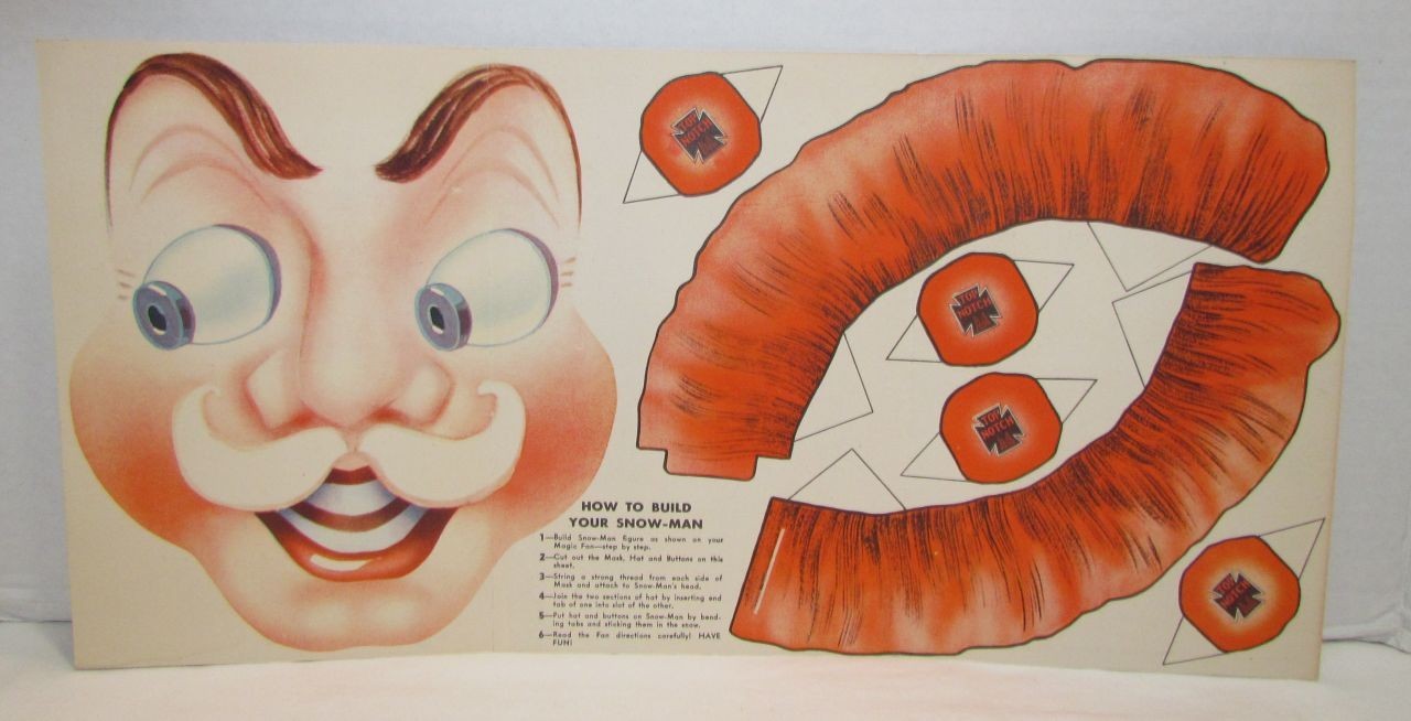 Vintage Top Notch Footwear Snowman Cardboard Cut Outs Premium
