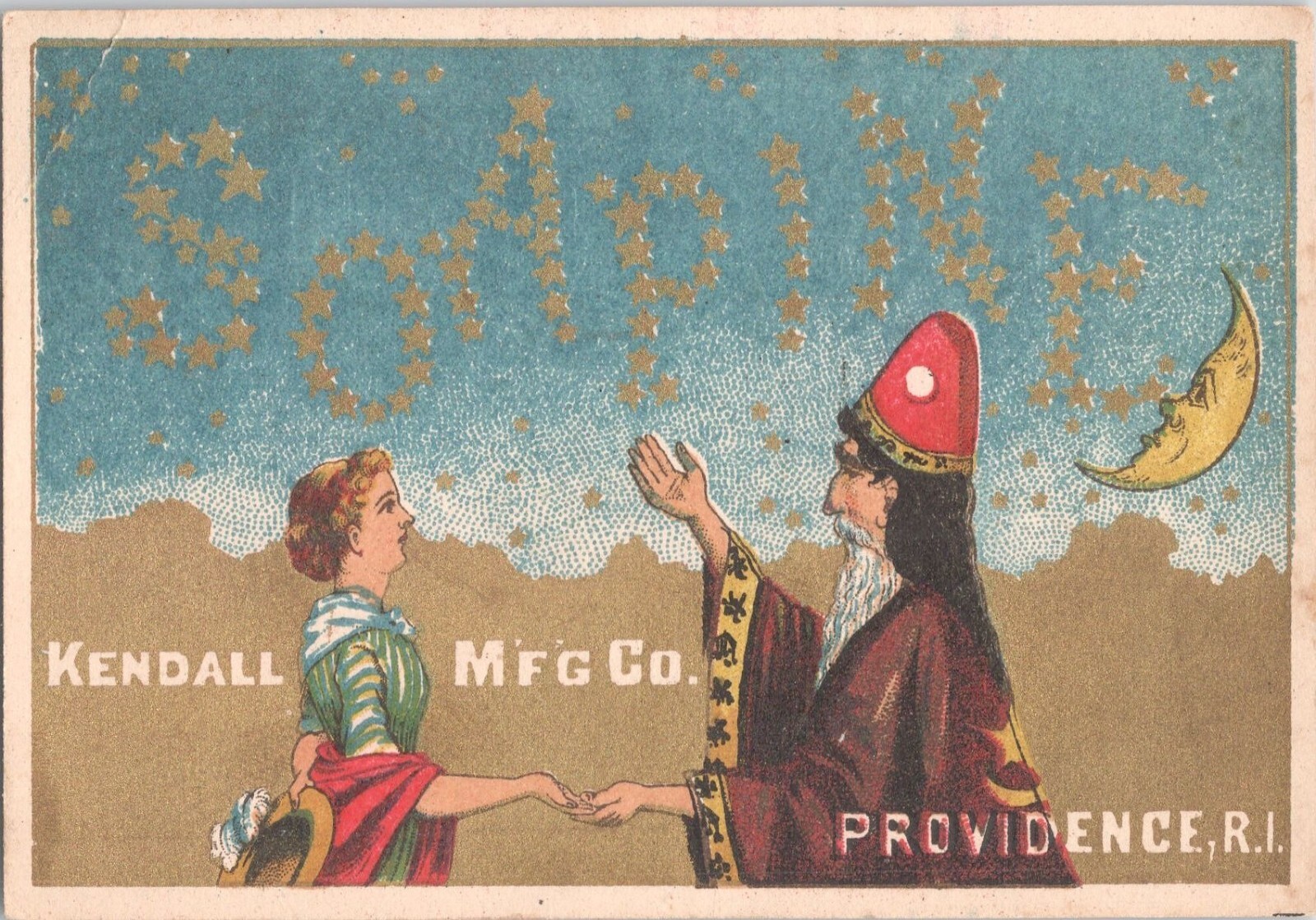 SOAPINE Kendall Mfg Co – Providence, R.I. – Victorian Trade Card – Wizard
