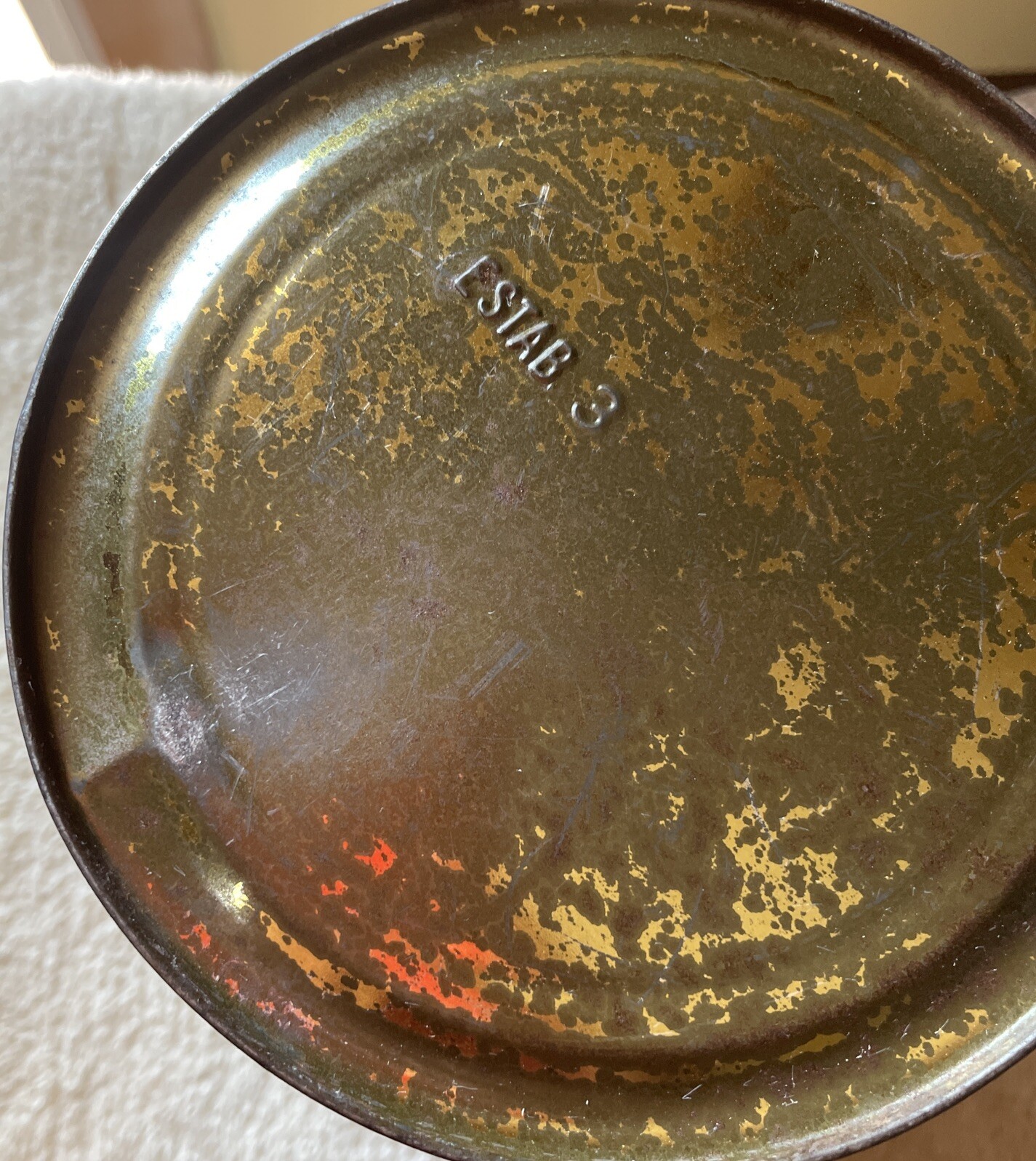 Rare Vintage Beef Brains Swift’s Chicago Tin Dk Blue Lid Halloween Decor Farm