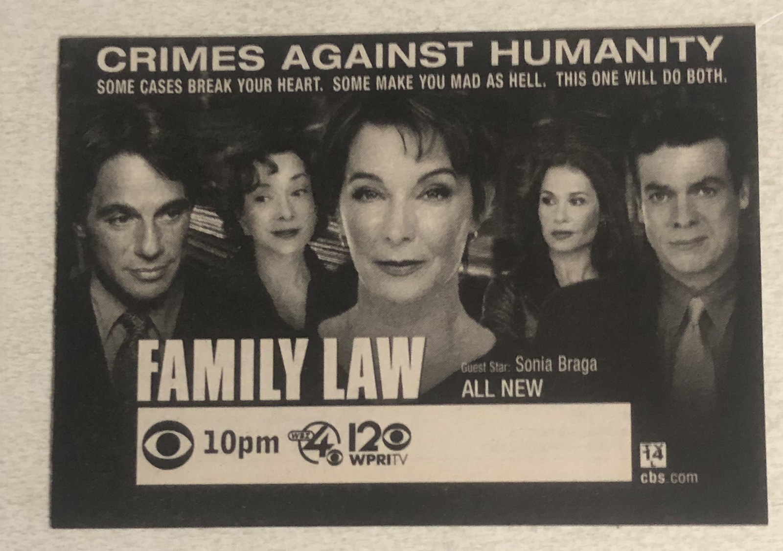Family Law Tony Danza Dixie Carter Kathleen Quinlan Vintage Print Ad Tpa38