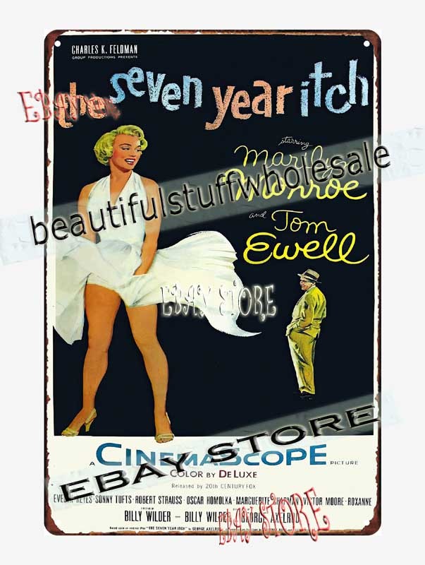 1955 romantic comedy vintage film poster art Tin Sign living room