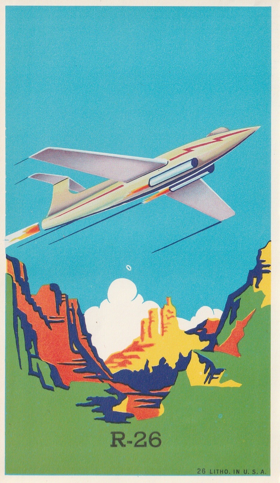 VTG 1930s 40s Unused Broom Label of Jet R-36 Litho USA RARE