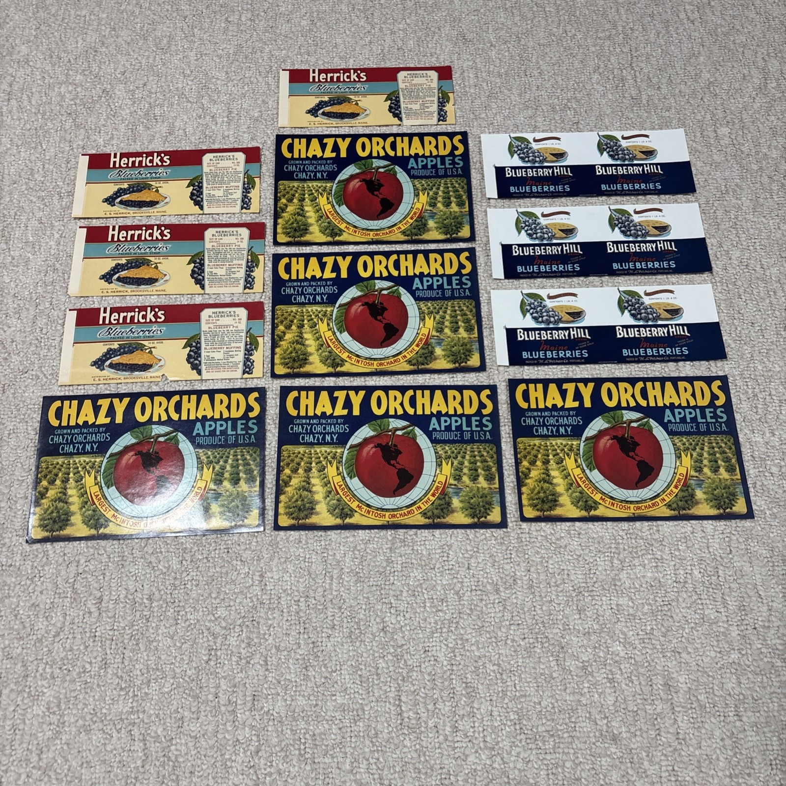 Vintage Mixed Lot Of 12 Crate Labels