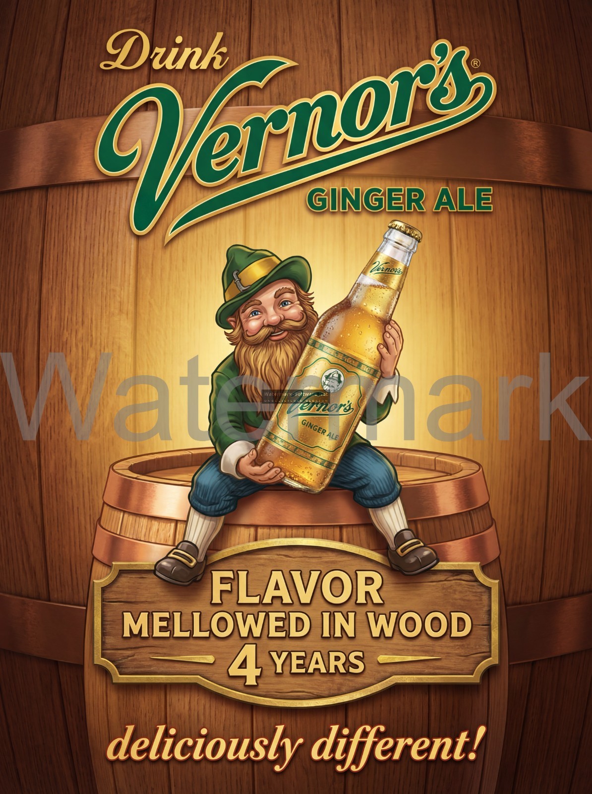 Drink Vernor’s Ginger Ale z65 Metal Sign 3 Sizes to Choose From