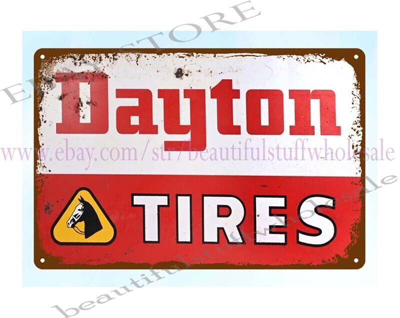 DAYTON TIRES metal tin sign home interior sale