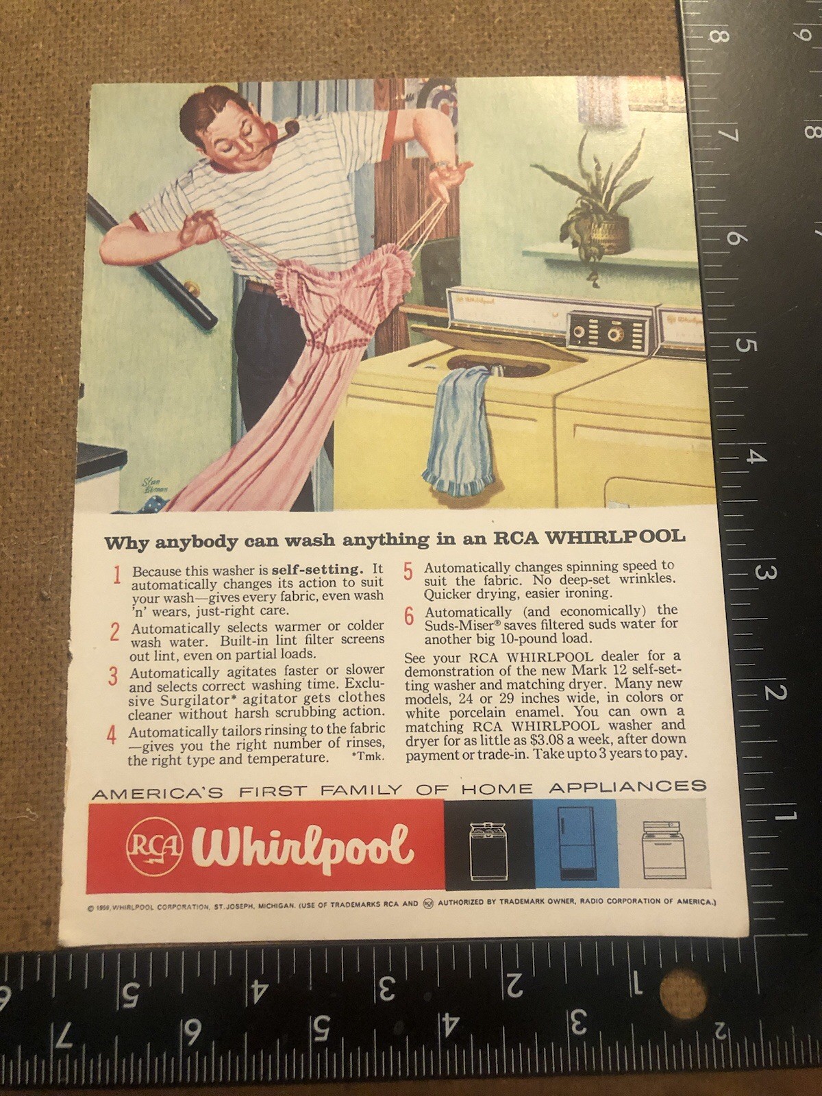 Vintage 1960’s Whirlpool Washer & Dryer Magazine Ad BB 0C25