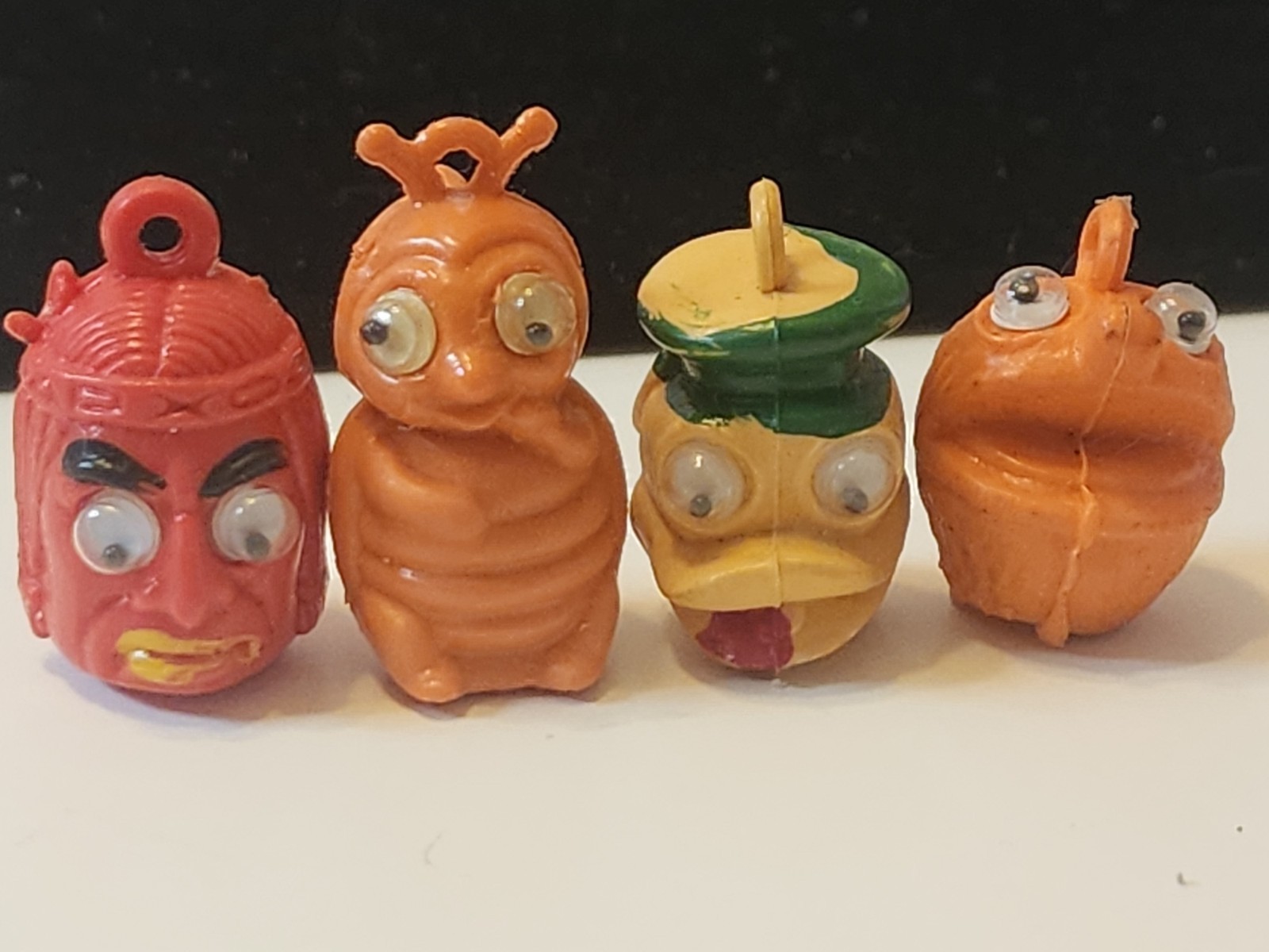 Vintage Gumball Vending Prize Googly Eyed Pencil Toppers Lot/4 Hong Kong