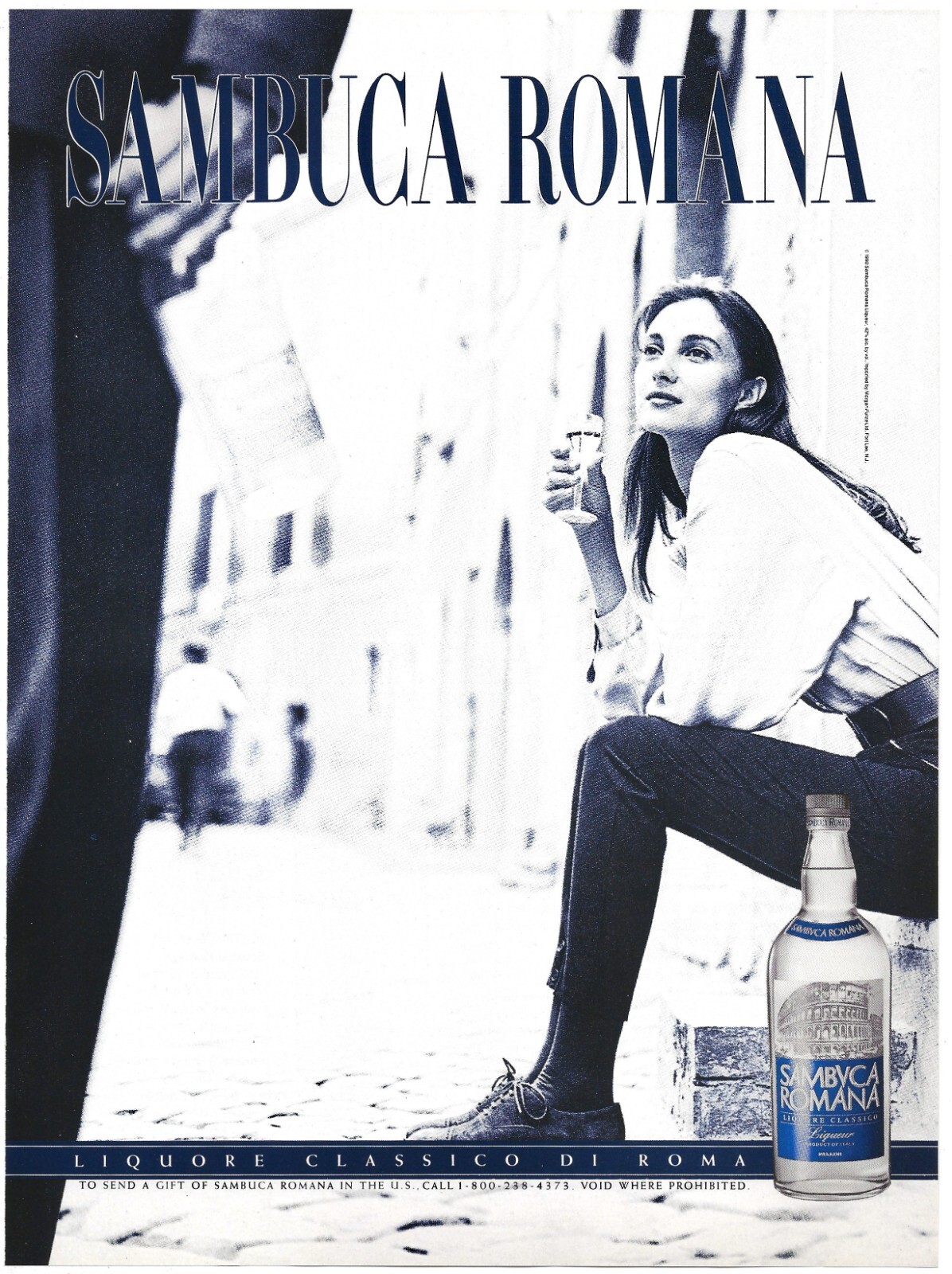 Vintage Print Ad Sambuca Romana Liquore Classico Roma – May 1990