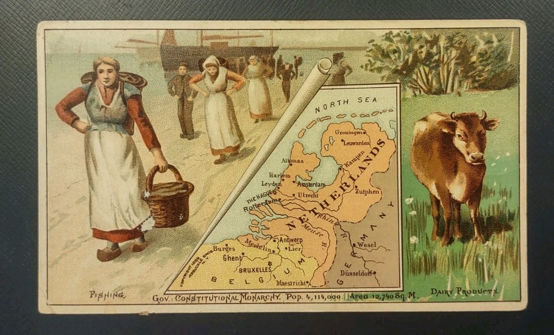 Arbuckles Ariosa Coffee Advertising Trade Card 1889 Countries Netherlands # 95