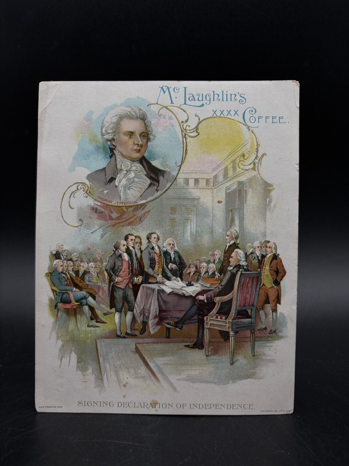 McLaughlin’s xxxx Coffee 1893 Thomas Jefferson Signing Declaration Independence