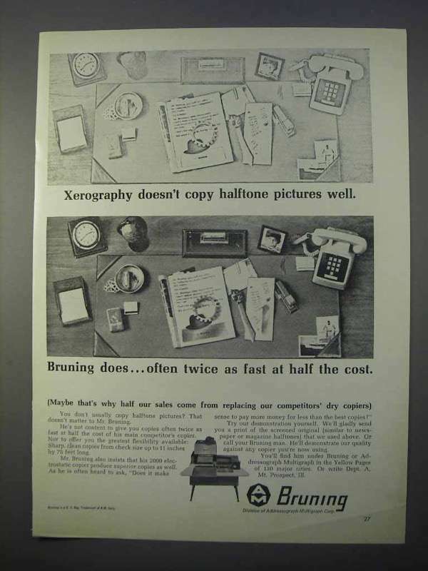 1966 Bruning 2000 Copier Ad – Halftone Pictures