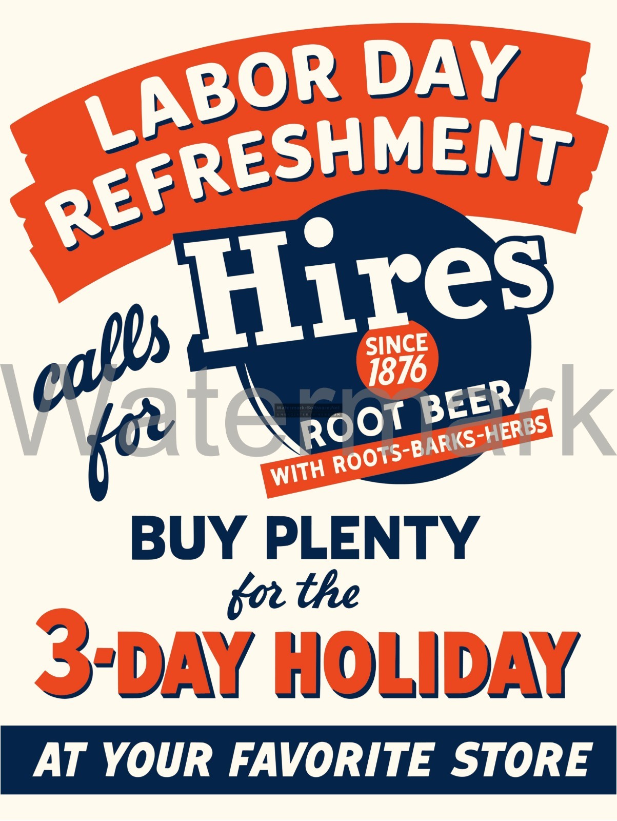 hires root beer labor day Metal Sign 9″ x 12″ or 12″ x 16″
