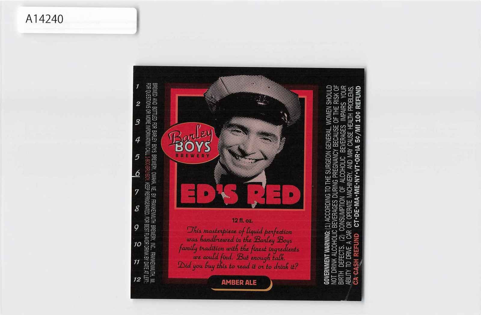 (A)Ed’s Red Amber Ale USA�@Vintage Label[A14240]8k4