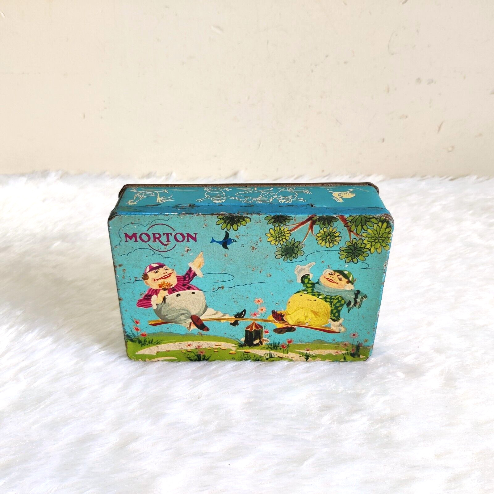 Vintage Tweedle Dee Tweedle Dum Alice Wonderland Morton Confectionery Tin TN274